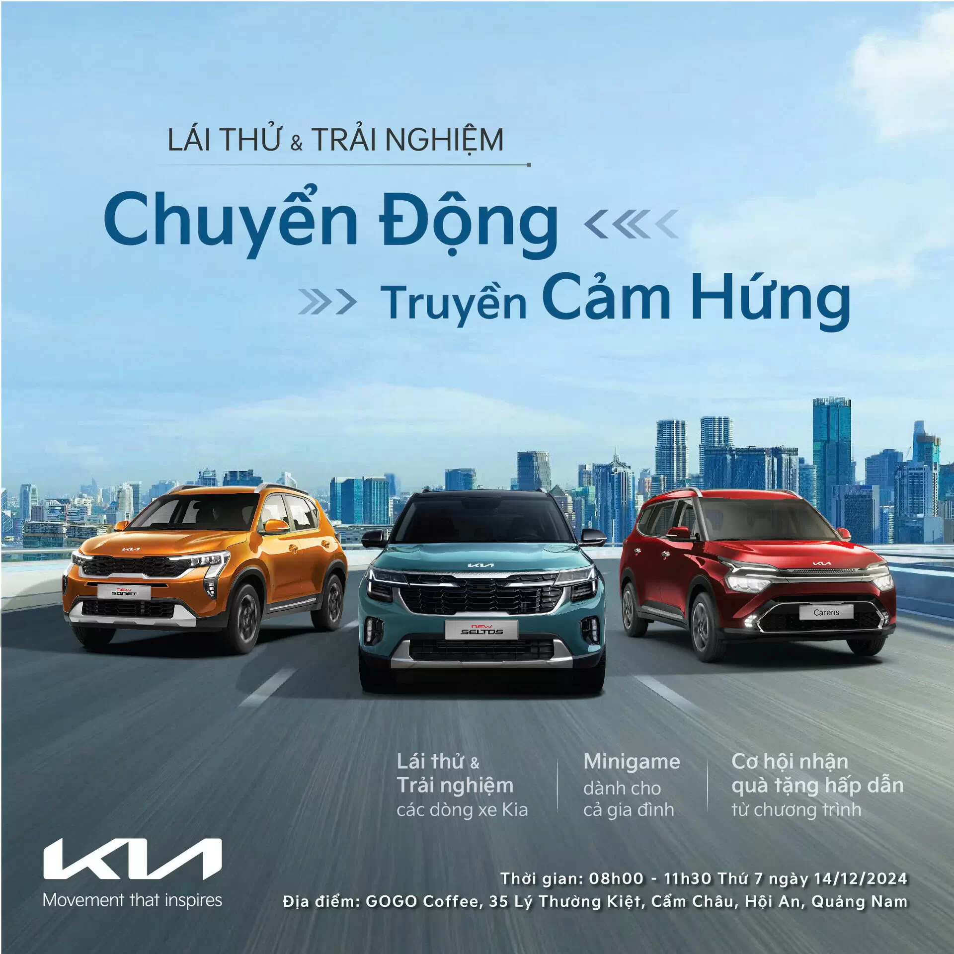 [HỘI AN] CHƯƠNG TRÌNH LÁI THỬ VÀ TRẢI NGHIỆM XE KIA
